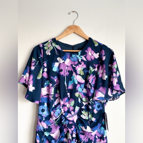 Donna Morgan Tie Dye Watercolor Sterling Dress Easter Modest Girly Floral 10 - Picture 7 of 13